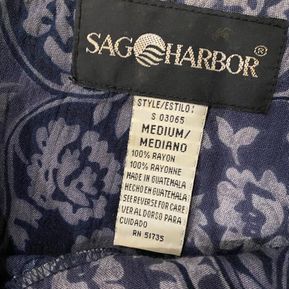 Vintage 90s sag harbor boho fairy floral sleeveless maxi dress blue gray medium - Picture 3 of 8